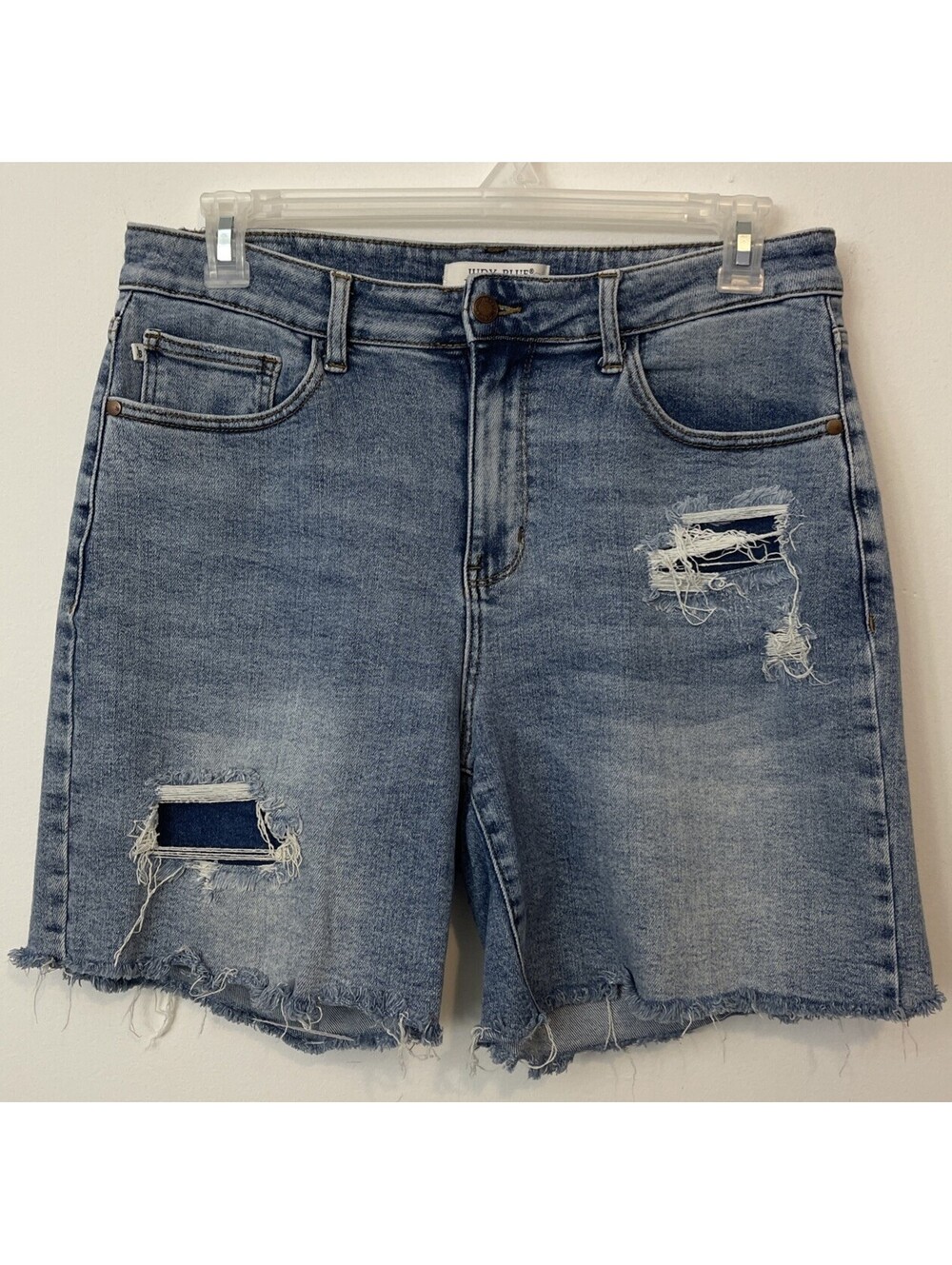 Judy Blue Womens 1XL Ripped JB150094 High-Rise Cut-Off Frayed Denim Shorts A7397
